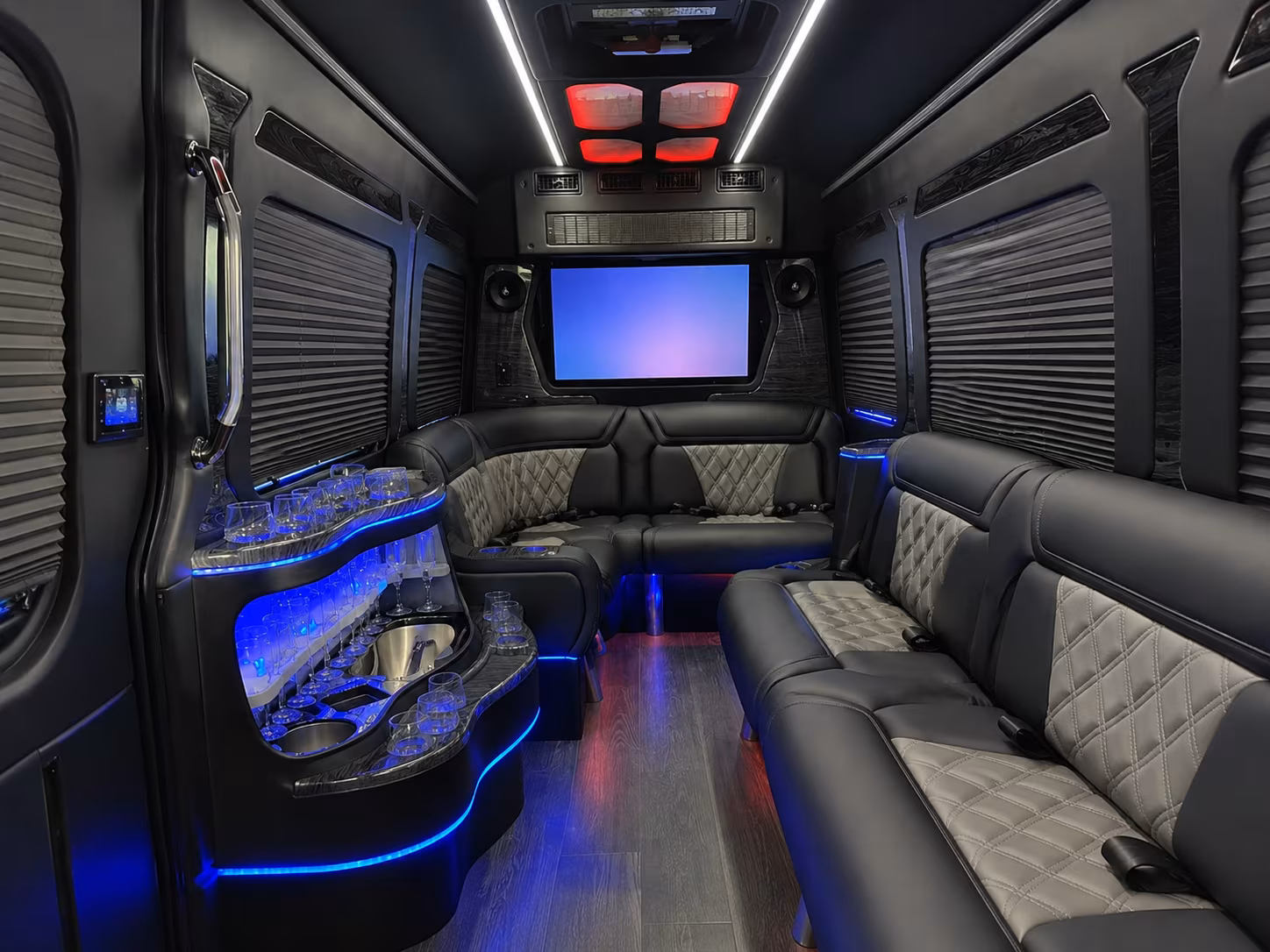 mission viejo 50 passenger party bus inside